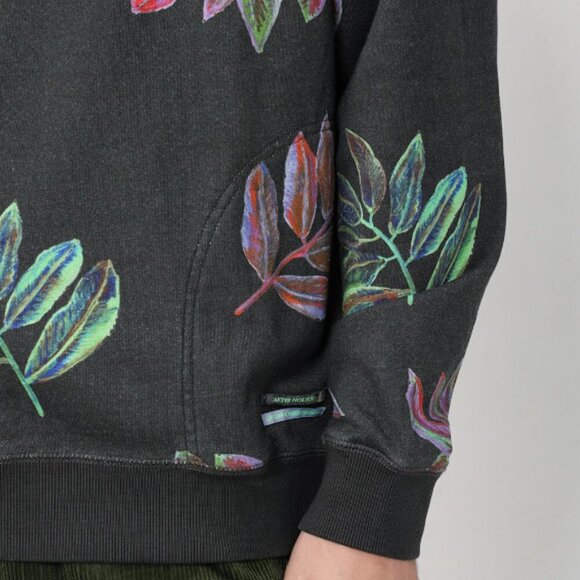 Scotch Soda Twisted Hoodie Sweater Mens Black Pullover Floral Tropical Soft - Picture 9 of 9